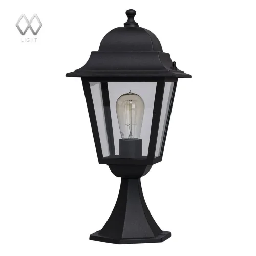 Парковый светильник  Глазго 815040901 MW-Light уличный IP44 чёрный 1 лампа, плафон прозрачный в стиле классический E27