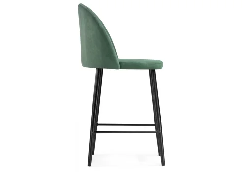 Барный стул Амизуре катания изумруд / черный матовый 459858 Woodville, зелёный/велюр, ножки/металл/чёрный, размеры - ****480*530 фото 3