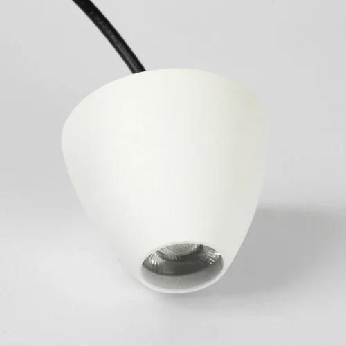 Светильник подвесной LED Irvine LSP-7080 Lussole белый 1 лампа, основание чёрное в стиле хай-тек современный  фото 2