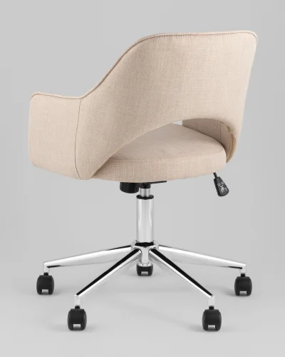 Кресло офисное Кларк, рогожка, бежевый УТ000039442 Stool Group, бежевый/рогожка, ножки/металл/хром, размеры - *880***540*590 фото 5
