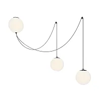 Светильник подвесной LED Twins MOD427PL-L30B3K1 Maytoni белый на 1 лампу, основание чёрное в стиле современный шар