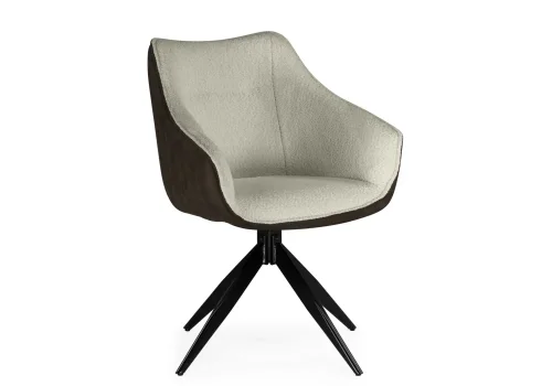 Стул на металлокаркасе Kansas brown / cream / black 15833 Woodville, кремовый/велюр, ножки/металл/чёрный, размеры - ****610*620 фото 3