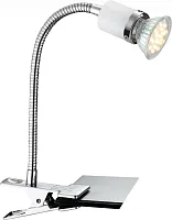 Настольная лампа на прищепке FINA 57996-1K Globo хром 1 лампа, основание хром металл в стиле минимализм современный 