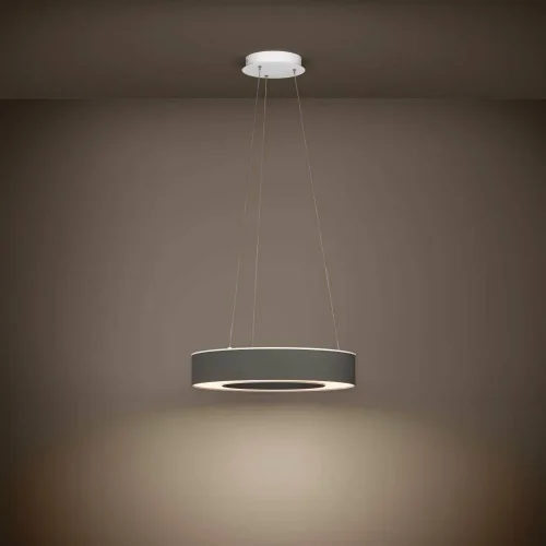 Светильник подвесной LED Guamare 39994 Eglo белый 1 лампа, основание коричневое в стиле современный  фото 2
