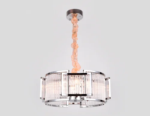 Люстра подвесная Traditional TR5366 Ambrella light прозрачная на 6 ламп, основание хром в стиле классический  фото 5