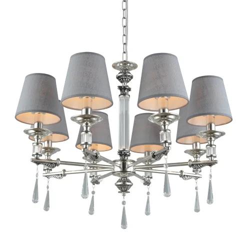 Люстра подвесная Rivoli OML-64203-08 Omnilux серая на 8 ламп, основание серебряное в стиле классический 