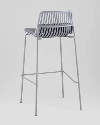 Стул барный Louran с подушкой, серый УТ000040187 Stool Group, серый/экокожа, ножки/металл/серый, размеры - ***** фото 5