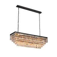 Люстра подвесная V5852-1/30 Vitaluce прозрачная на 30 ламп, основание чёрное в стиле современный классический 