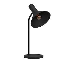 Настольная лампа Morescana 390221 Eglo чёрная 1 лампа, основание чёрное металл в стиле лофт современный 