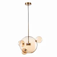 Светильник подвесной LED Bopone SL1133.303.01 ST-Luce янтарный 1 лампа, основание латунь в стиле современный шар