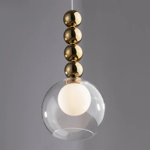 Светильник подвесной Focus FR5220PL-01G6 Freya прозрачный на 1 лампу, основание золотое в стиле современный фото 9
