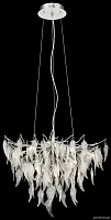 Люстра подвесная Daniela WE182.10.203 Wertmark прозрачная на 10 ламп, основание матовое никель в стиле флористика современный ветви