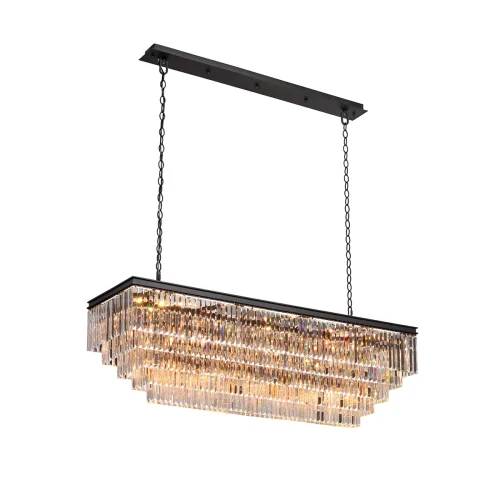 Люстра подвесная V5852-1/30 Vitaluce прозрачная на 30 ламп, основание чёрное в стиле современный классический 