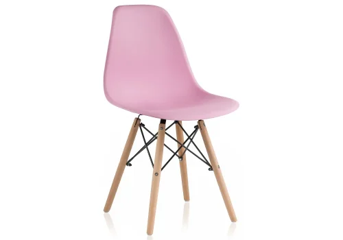 Пластиковый стул Eames PC-015 light pink 11897 Woodville, розовый/, ножки/массив бука дерево/натуральный, размеры - ****460*520