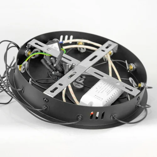 Люстра подвесная LED Hopkins LSP-7397 Lussole белая на 1 , основание чёрное в стиле современный хай-тек каскад фото 6