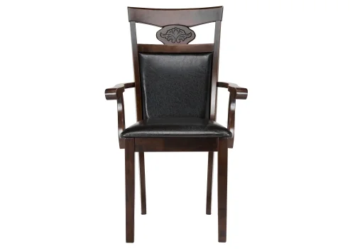 Деревянный стул Luiza dirty oak / dark brown 1996 Woodville, коричневый/искусственная кожа, ножки/дерево/орех, размеры - ****520*520 фото 4