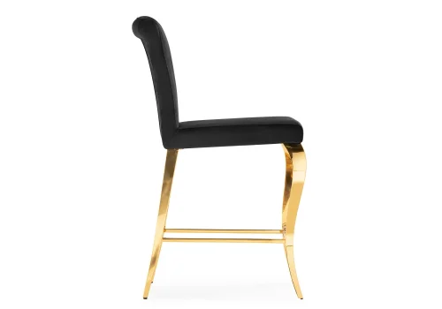 Полубарный стул Joan black / gold 15388 Woodville, чёрный/велюр, ножки/металл/золотой, размеры - ****470*640 фото 3