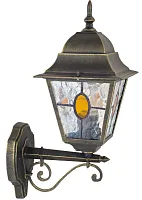 Настенный светильник Zagreb 1804-1W Favourite уличный IP44 чёрный 1 лампа, плафон прозрачный в стиле кантри классика E27