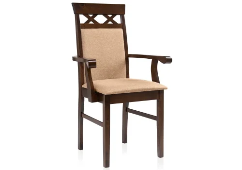 Деревянный стул Mango бежевое 1998 Woodville, бежевый/ткань, ножки/дерево/коричневый, размеры - ****560*500