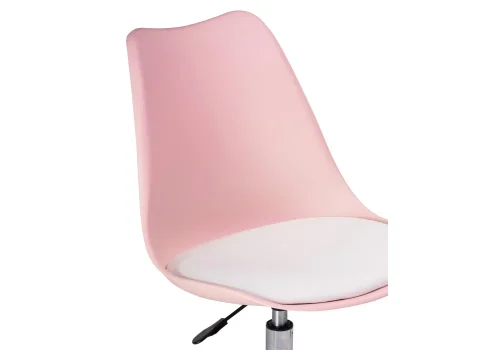 Компьютерное кресло Kolin pink / white
 15076 Woodville, розовый/экокожа, ножки/металл/хром, размеры - *880***490*560 фото 5