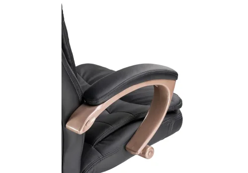 Компьютерное кресло Palamos черное 1730 Woodville, чёрный/искусственная кожа, ножки/металл/коричневый, размеры - *1140***630* фото 8