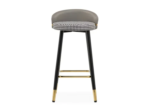 Полубарный стул Kardial gray / black 15673 Woodville, серый/ткань экокожа, ножки/металл/чёрный, размеры - ****410*400 фото 2