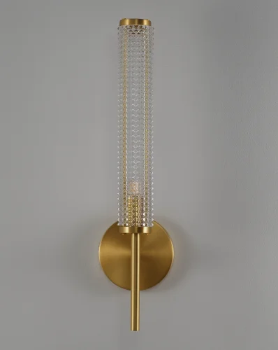 Бра Brass V11021-1W Moderli прозрачный на 1 лампу, основание золотое латунь в стиле современный американский 