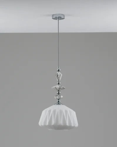 Светильник подвесной Charm V11172-1P Moderli белый на 1 лампу, основание хром в стиле современный фото 2