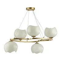 Люстра подвесная Waterlily 4873/5 Odeon Light белая на 5 ламп, основание золотое в стиле модерн 