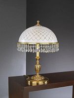Настольная лампа P 7100 M Reccagni Angelo белая 2 лампы, основание золотое латунь металл в стиле классический 
