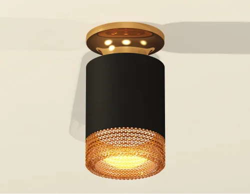Светильник накладной Techno spot XS6302162 Ambrella light чёрный жёлтый 1 лампа, основание золотое в стиле модерн круглый фото 3