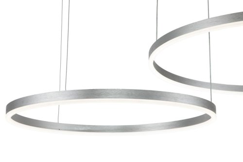Светильник подвесной LED с пультом Galass V000012L Indigo белый 1 лампа, основание серебряное в стиле современный кольца с пультом фото 3