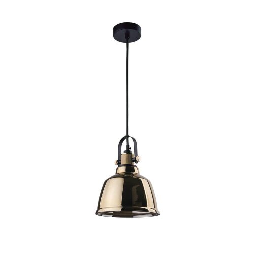 Светильник подвесной Amalfi 9153-NW Nowodvorski золотой 1 лампа, основание чёрное в стиле лофт 