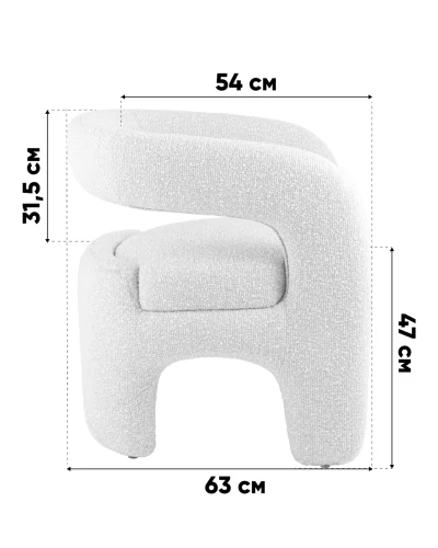 Кресло лаунж Bones, серебристый УТ000041678 Stool Group, серебряный/букле, ножки/фанера/серебристый серый, размеры - *****мм фото 9