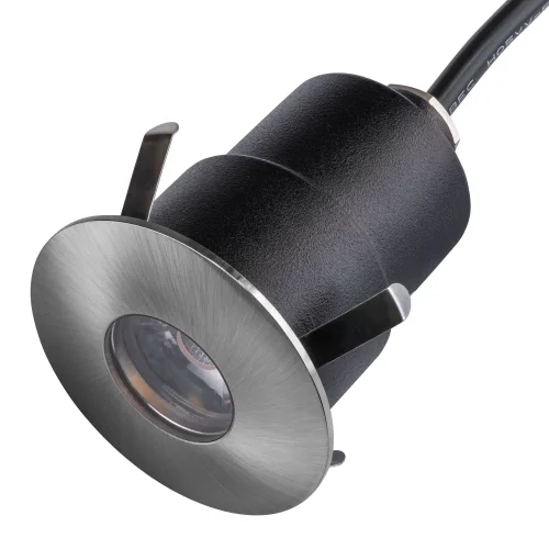 Встраиваемый светильник LED Ipogeo 384415 Lightstar уличный IP65 никель 1 лампа, плафон никель в стиле современный LED