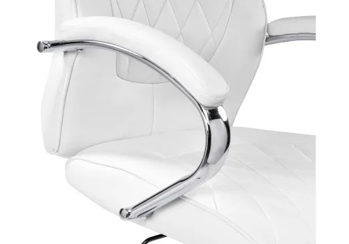 Компьютерное кресло Monte белое 1863 Woodville, белый/искусственная кожа, ножки/металл/хром, размеры - ****670*750 фото 9