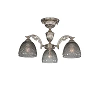 Люстра потолочная PL 9801/3 Reccagni Angelo серая чёрная на 3 лампы, основание никель в стиле классический 