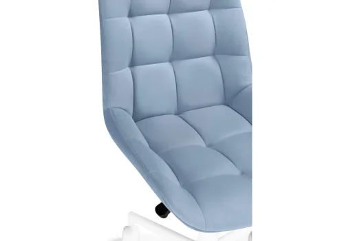Компьютерное кресло Честер голубой (velutto 47 ) / белый 533176 Woodville, голубой/велюр, ножки/пластик/белый, размеры - *920***500*600 фото 7