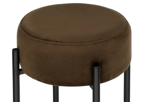 Барный стул Сайпл MR-7 / черный 552099 Woodville, коричневый/велюр, ножки/металл/чёрный, размеры - ****400*400 фото 3