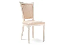 Деревянный стул Байона молочный / ромб 02 490636 Woodville, бежевый/ткань, ножки/массив бука/молочный, размеры - ****500*580