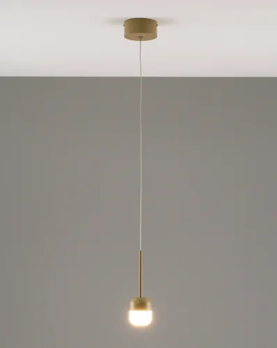 Светильник подвесной LED Drop V10864-PL Moderli белый бежевый 1 лампа, основание бежевое в стиле современный 