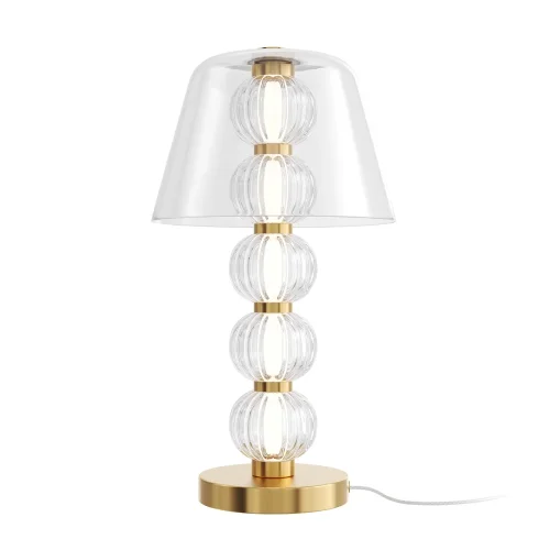 Настольная лампа LED Amulet MOD555TL-L8G3K Maytoni прозрачная 1 лампа, основание золотое металл в стиле современный арт-деко  фото 2