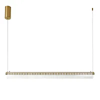 Светильник подвесной LED Pulser 4489-1P Favourite прозрачный на 1 лампу, основание медь в стиле современный линейный