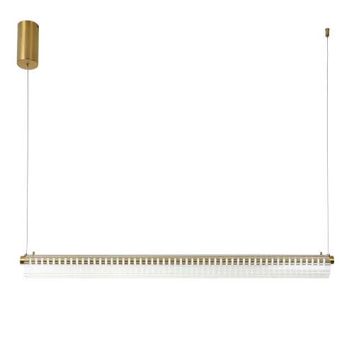 Светильник подвесной LED Pulser 4489-1P Favourite прозрачный на 1 лампу, основание медь в стиле современный линейный