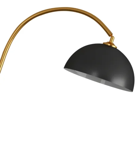 Торшер со столиком Памир 07047,19 Kink Light изогнутый со столиком чёрный 1 лампа, основание чёрное в стиле лофт
 фото 2