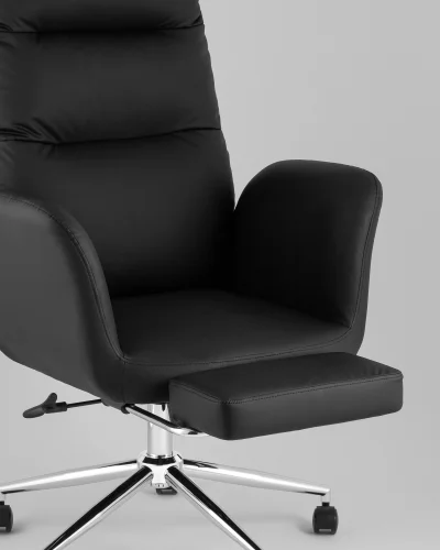 Кресло руководителя TopChairs Solid NC с оттоманкой, черный УТ000041759 Stool Group, /, ножки//, размеры - ***** фото 5