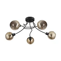 Люстра потолочная Creppo 39691 Eglo золотая на 5 ламп, основание чёрное в стиле современный шар