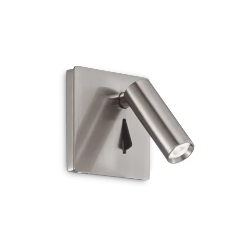 Бра с выключателем LED LITE AP NICKEL Ideal Lux никель на 1 лампа, основание никель в стиле современный для чтения
