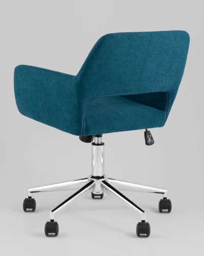 Стул офисный ROSS, рогожка, синий УТ000039438 Stool Group, синий/рогожка, ножки/металл/хром, размеры - *840**** фото 5