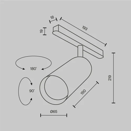 Трековый светильник Focus Led Exility 2700K 20Вт 36° TR032-2-20W2.7K-M-B Maytoni чёрный для шинопроводов серии Magnetic track system Exility чёрный фото 11